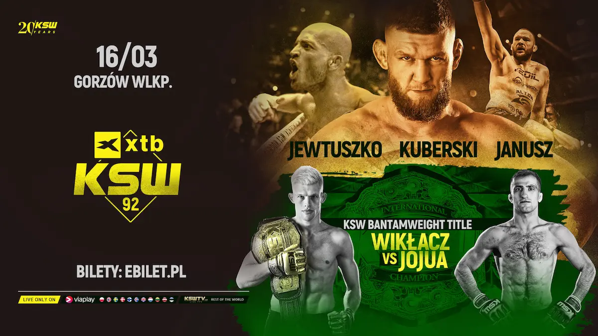 KSW 92: Wikłacz vs. Jojua. Zapowiedź gali, karta walk, typy bukmacherów i transmisja na żywo (16.03.2024)