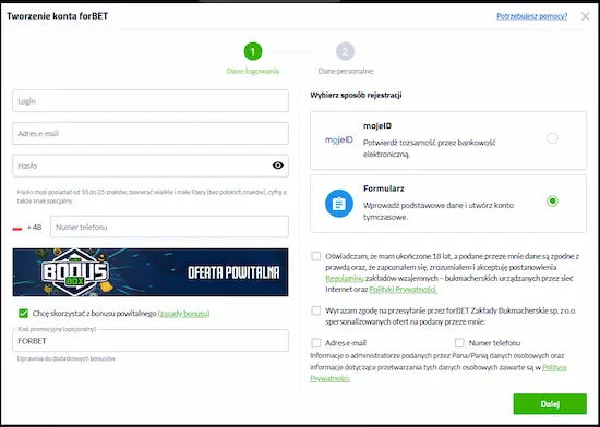forBET rejestracja