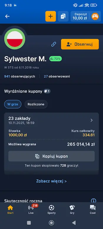 Profil Gracza Strefa Inspiracji STS